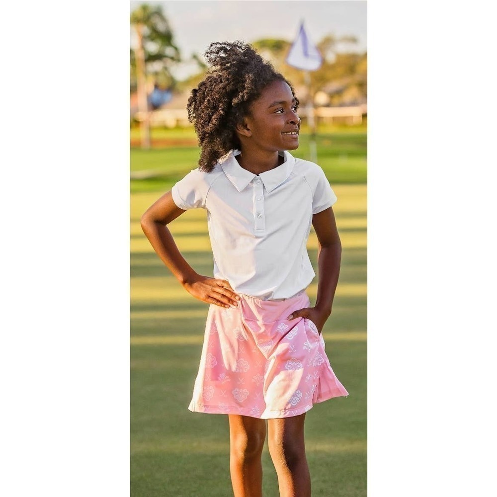 Turtles & Tees White Golf Polo Shirt XS 4T NWT